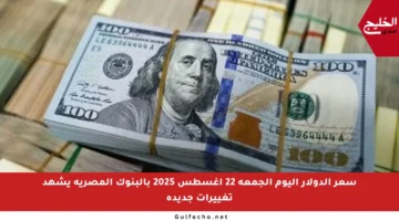 سعر الدولار اليوم الجمعة 22 أغسطس 2025 بالبنوك المصرية يشهد تغييرات جديدة